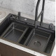 Кухонная мойка Gappo GS7547-19 + смеситель + сифон + колландер + дозатор + омыватель стаканов