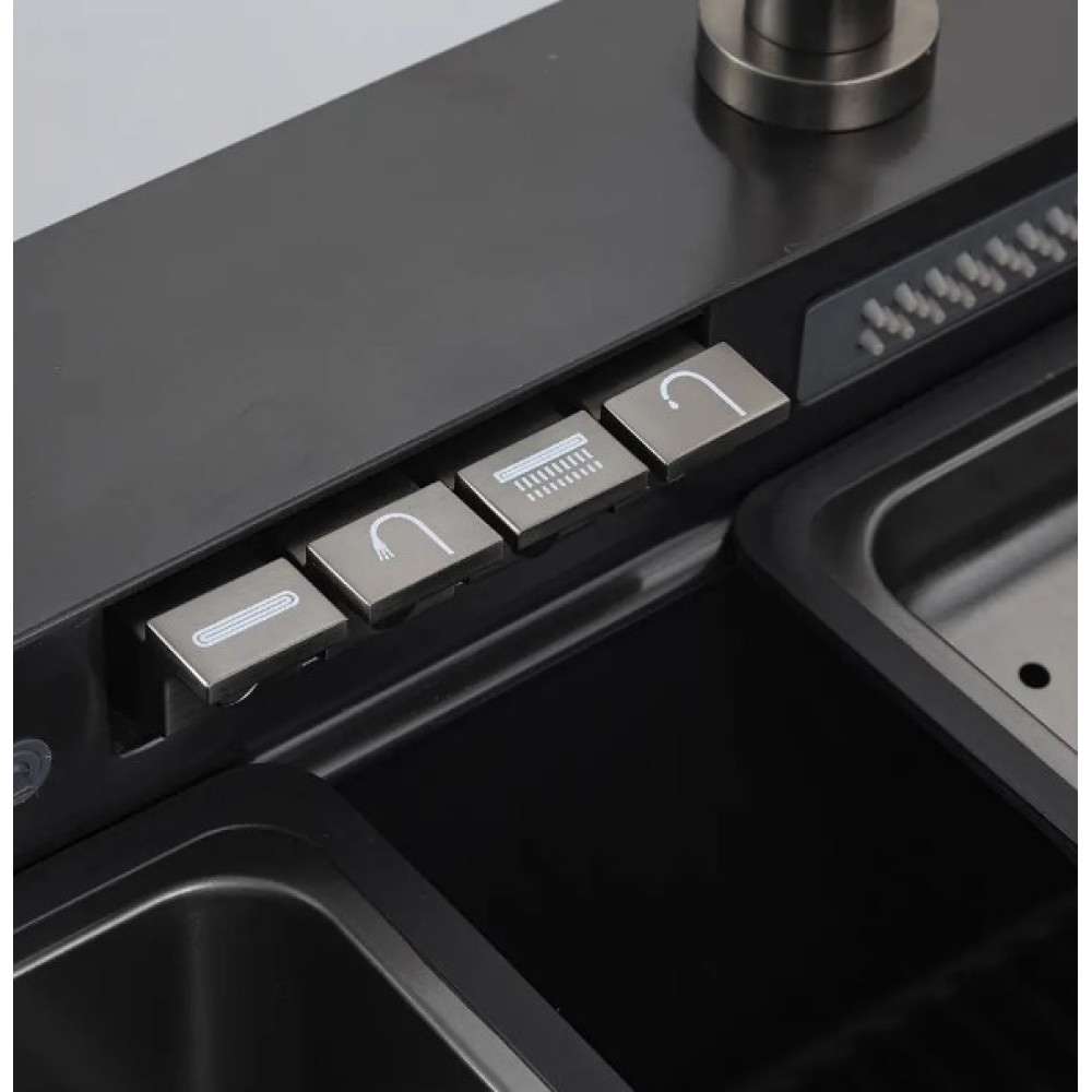 Кухонная мойка Gappo GS7547-19 + смеситель + сифон + колландер + дозатор + омыватель стаканов