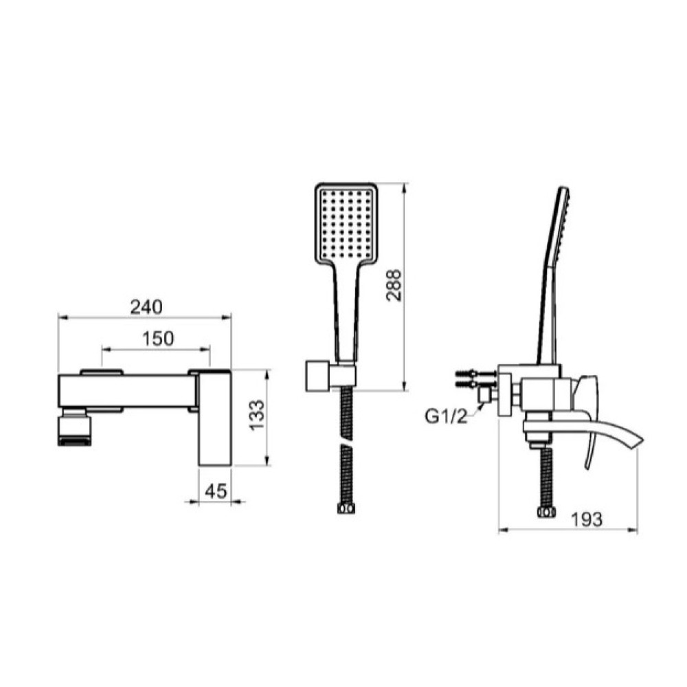 Змішувач для ванни Gappo G3207-8