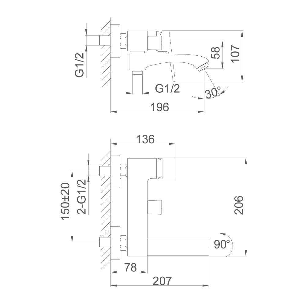 Змішувач для ванни Frap F3276-3