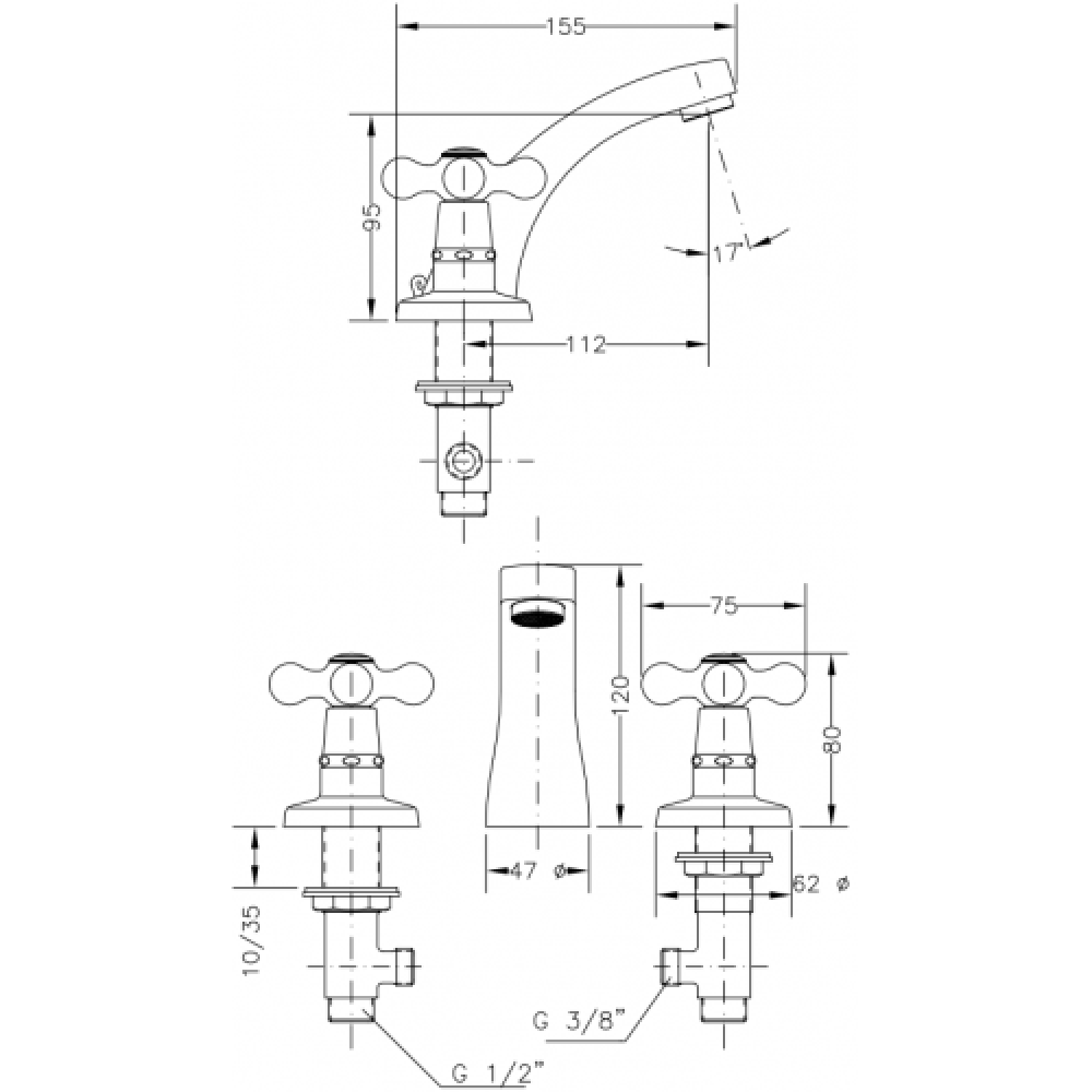 Змішувач для раковини GENEBRE New Regent 68510 09 45 66