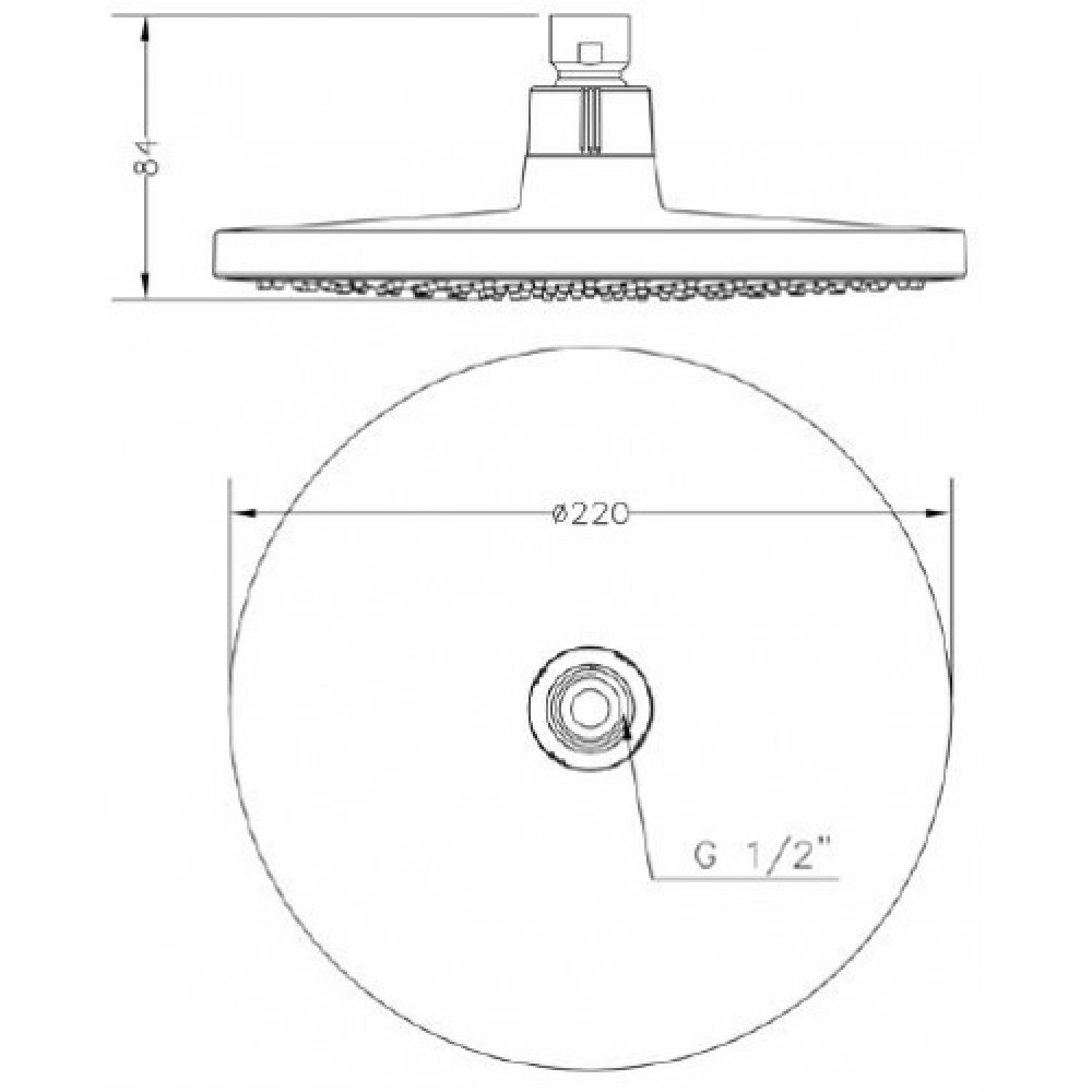 Верхній душ GENEBRE Tau-circle (R65112 18)