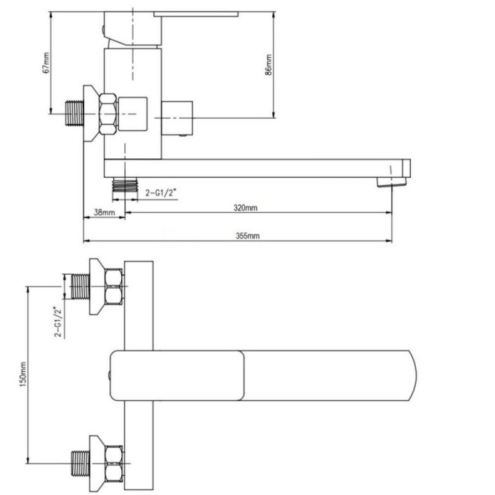 Смеситель для ванны GF (CRM)/S- 10-005AN