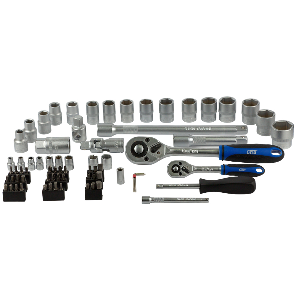 Набор торцевых насадок и бит Grad 1/4", 1/2" 72 шт Start (6003145)