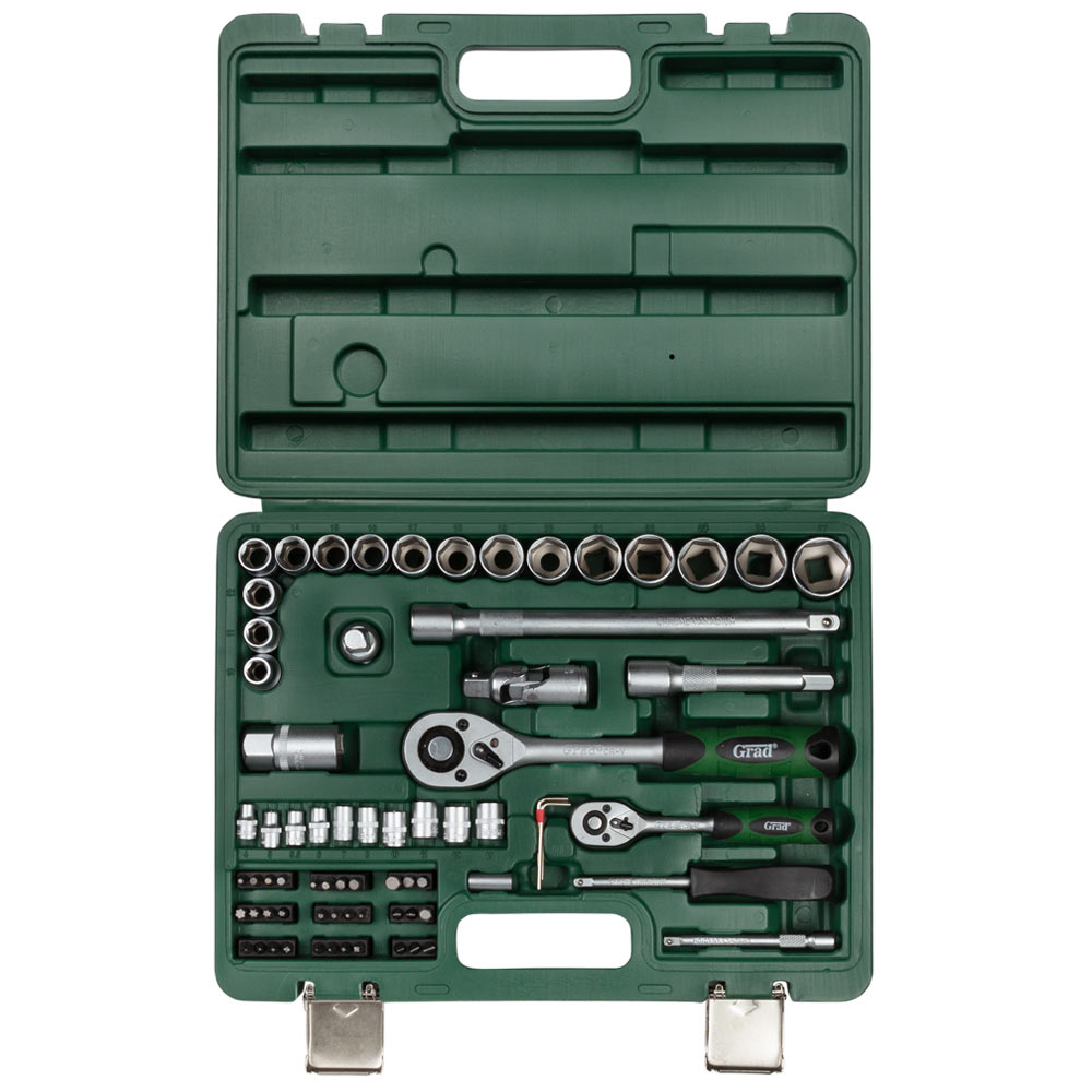 Набір торцевих насадок та біт Grad 1/4", 1/2" 72 шт (6004245)