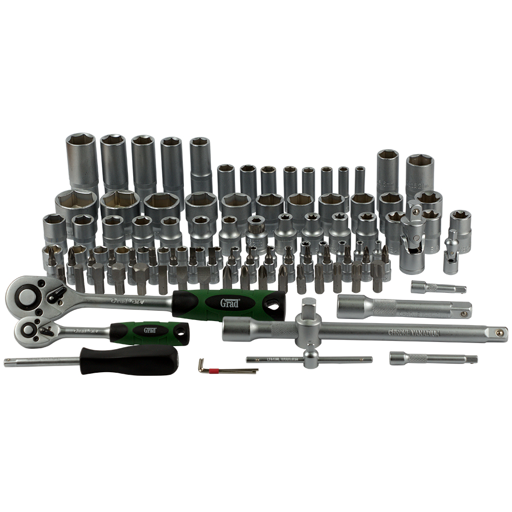 Набор торцевых насадок и бит Grad 1/4", 1/2" 108 шт (6004275)