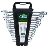 Ключи рожково-накидные Grad 15 шт (6-19, 22 мм) CrV (TR6010965)