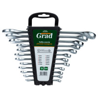 Ключи рожково-накидные Grad 12 шт (6-14, 17, 19, 22 мм) CrV (TR6010945)