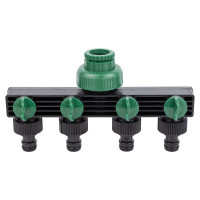 Кран розподільний з адаптерами Grad 1/2" 4-е виходи в/р 1/2"×3/4" (ABS) (5016905)