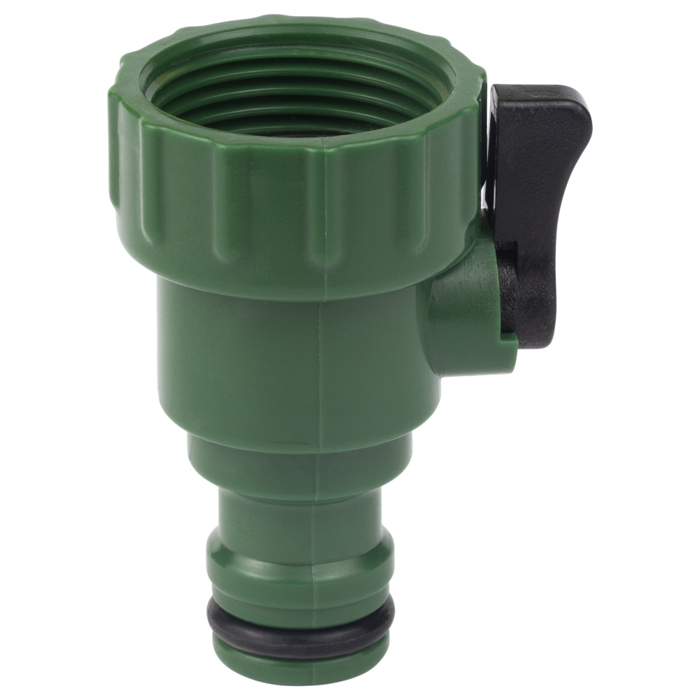 Кран запорный Grad в/р 3/4" с адаптером на коннектор 1/2" (ABS) (5016985)