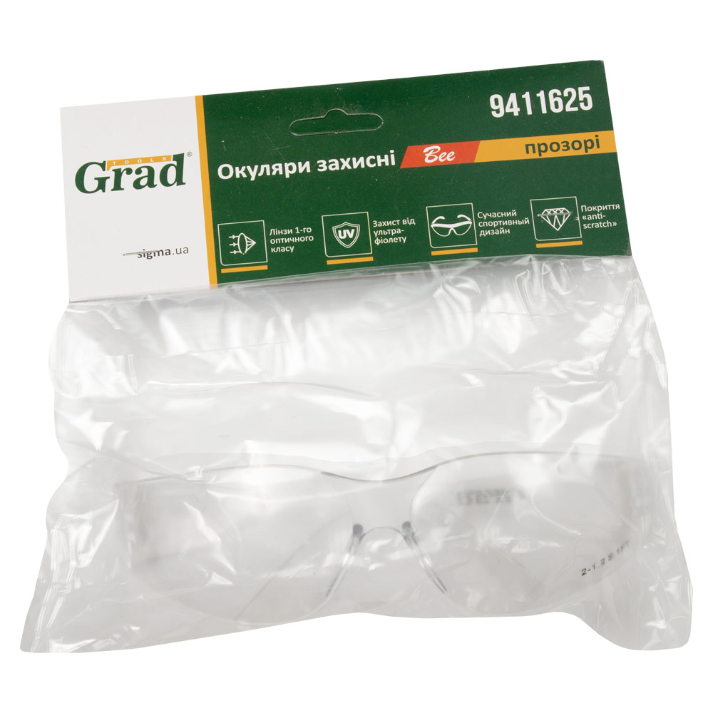 Окуляри захисні Grad Bee anti-scratch (прозорі) 9411625