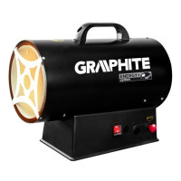 Тепловая пушка газовая Graphite аккумуляторная 15 кВт, площадь обогрева 50 кв.м., напольный, черный (58GE100)
