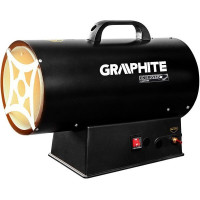 Тепловая пушка газовая Graphite аккумуляторная 30 кВт, площадь обогрева 150 кв.м., напольная, черная (58GE101)