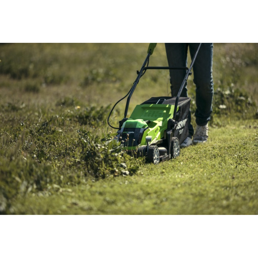 Газонокосарка акумуляторна Greenworks G40LM35K2 з АКБ 2 Ah та ЗУ