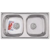 Мойка кухонная HAIBA 78x43 DOUBLE polish (HB0568)