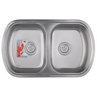 Мийка кухонна HAIBA 80x49 DOUBLE satin (HB0652)