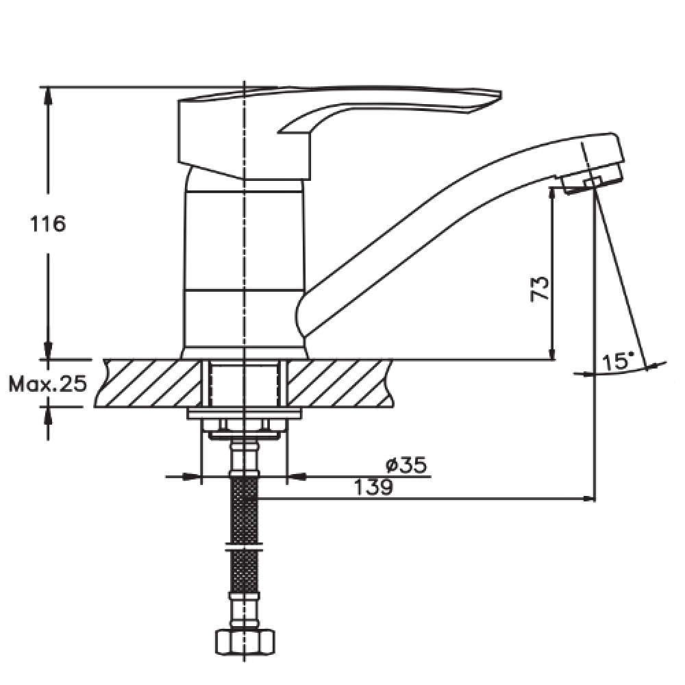 Змішувач для кухні Haiba HANSBERG 555 HB0215