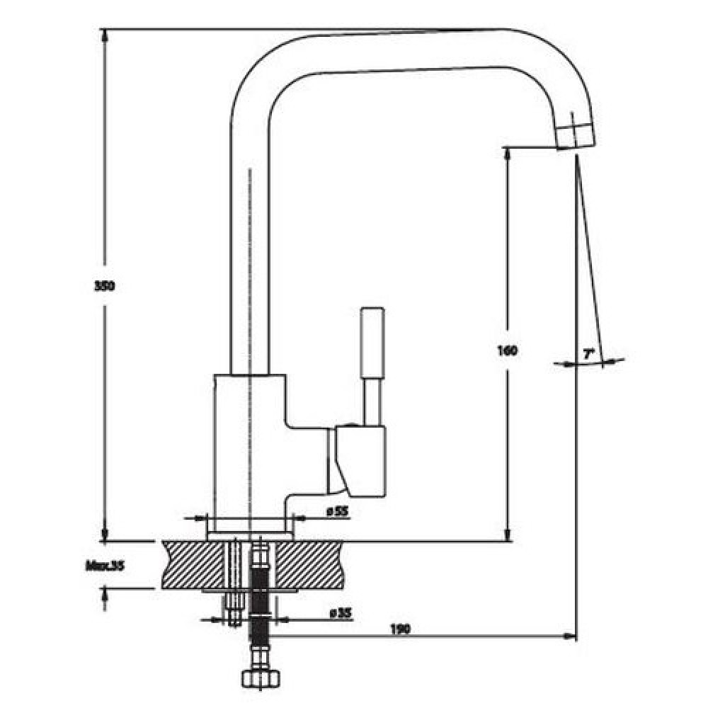 Змішувач для кухні Haiba HANS 011 чорний HB0809