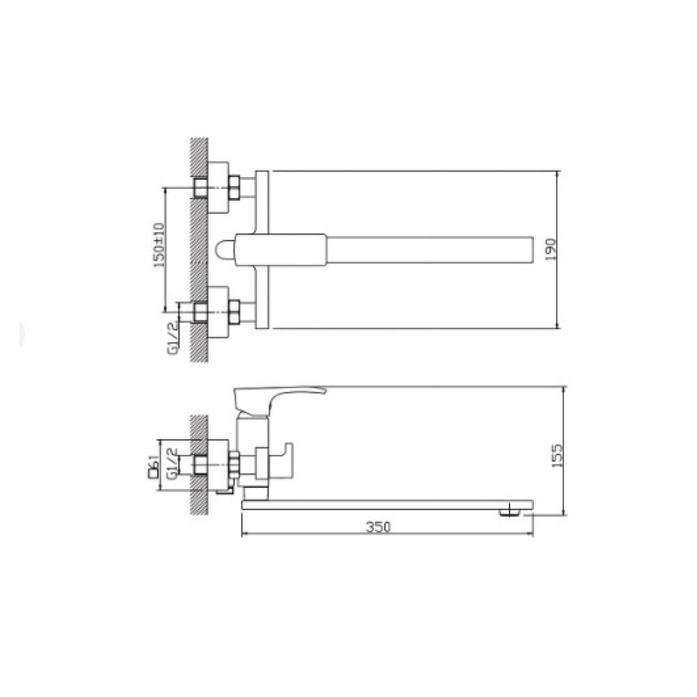 Змішувач для ванни Haiba Monaco 006 Euro (HB9652)