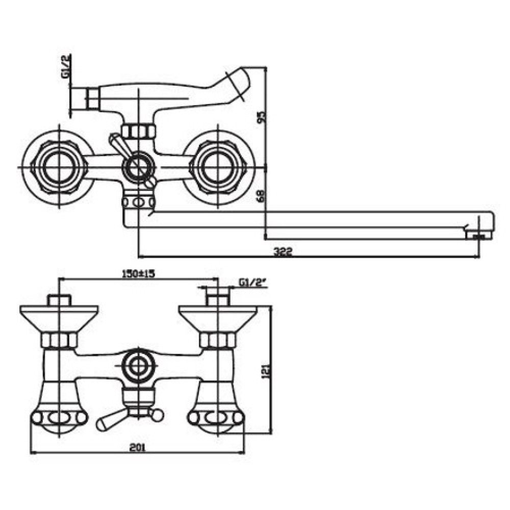 Змішувач для ванни Haiba MEGA 143 (HB0287)
