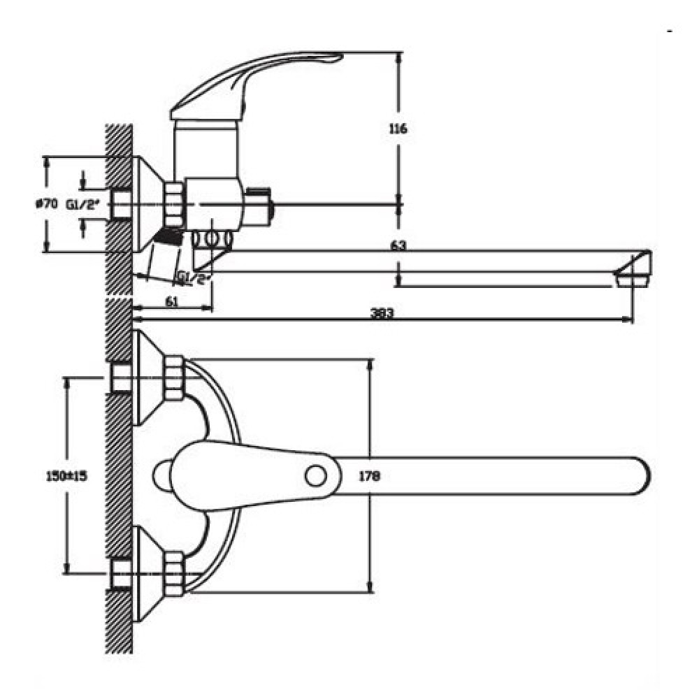 Змішувач для ванни Haiba FABIO 006 (HB0746)