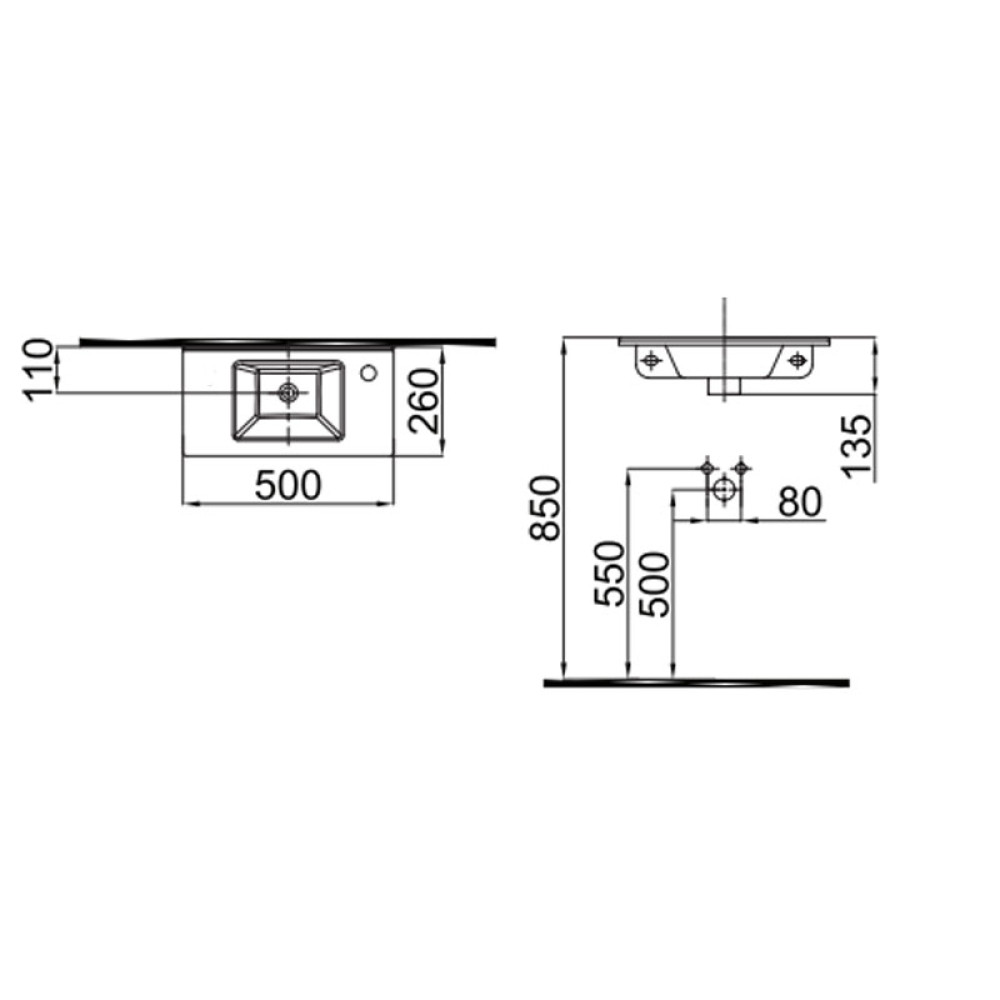 Раковина IDEVIT Merkur 0201-3505