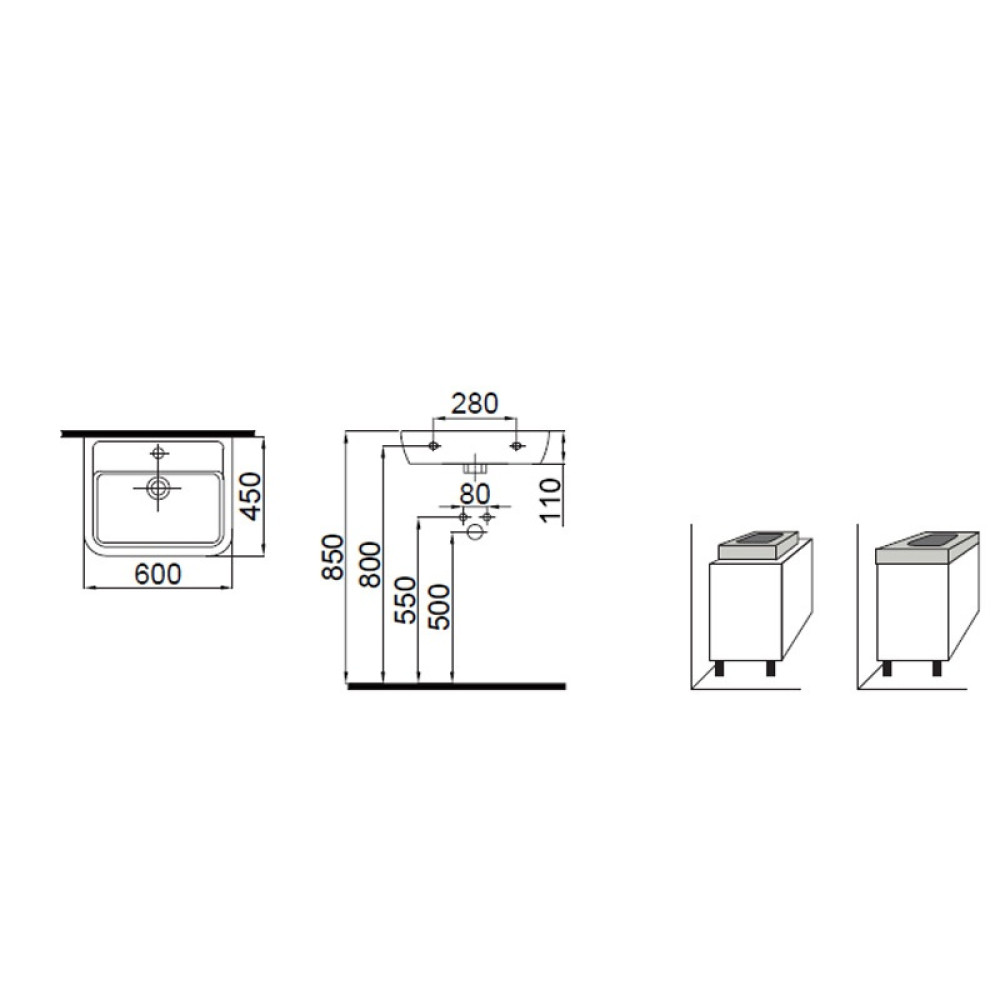 Раковина IDEVIT Halley 3201-0455-1201