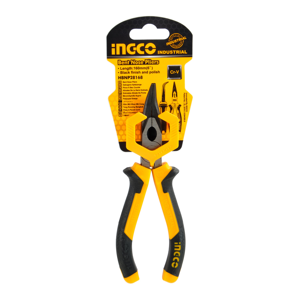 Длинногубцы изогнутые INGCO INDUSTRIAL Master 160 мм (HBNP28168)
