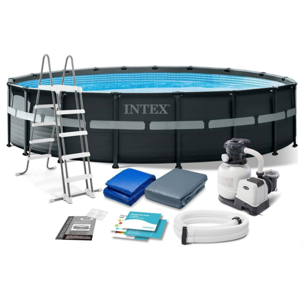 Бассейн каркасный 11 в 1 INTEX 26330 549 см - графитовый (DM-26330)