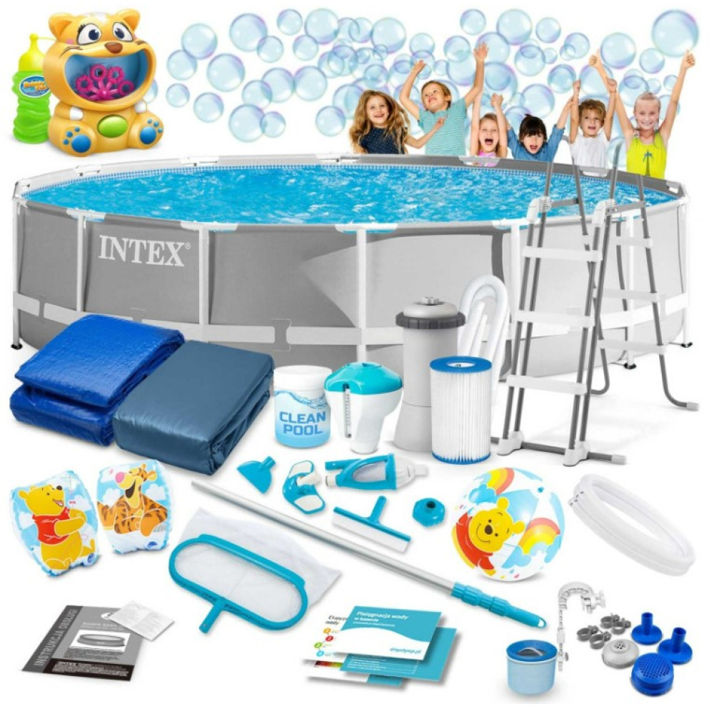 Бассейн каркасный 21 в 1 INTEX 26720, 427 х 107 см + машина для создания пузырей (DM-26720-M)