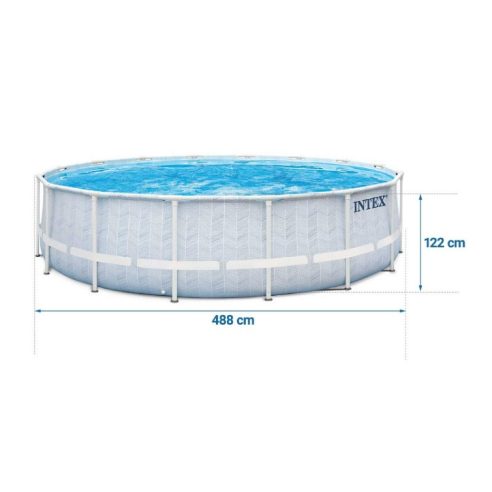 Бассейн каркасный 17 в 1 INTEX 26746, 488 х 122 см, бело-синий (DM-26746-17W1)