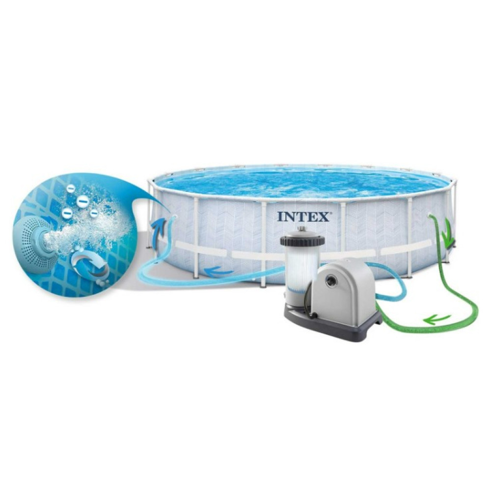 Бассейн каркасный 17 в 1 INTEX 26746, 488 х 122 см, бело-синий (DM-26746-17W1)