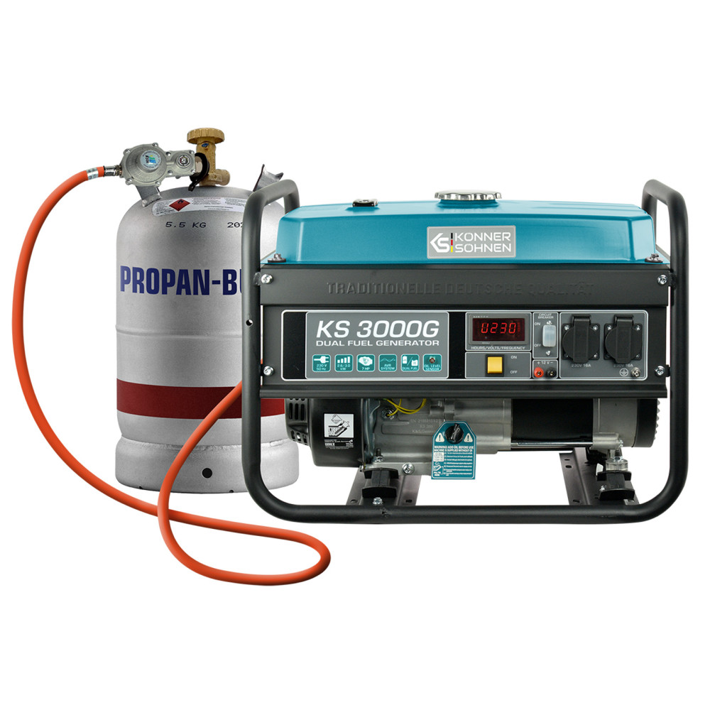 Генератор бензиновий газ/бензин Konner&Sohnen 2.6/3 кВт KS 3000G