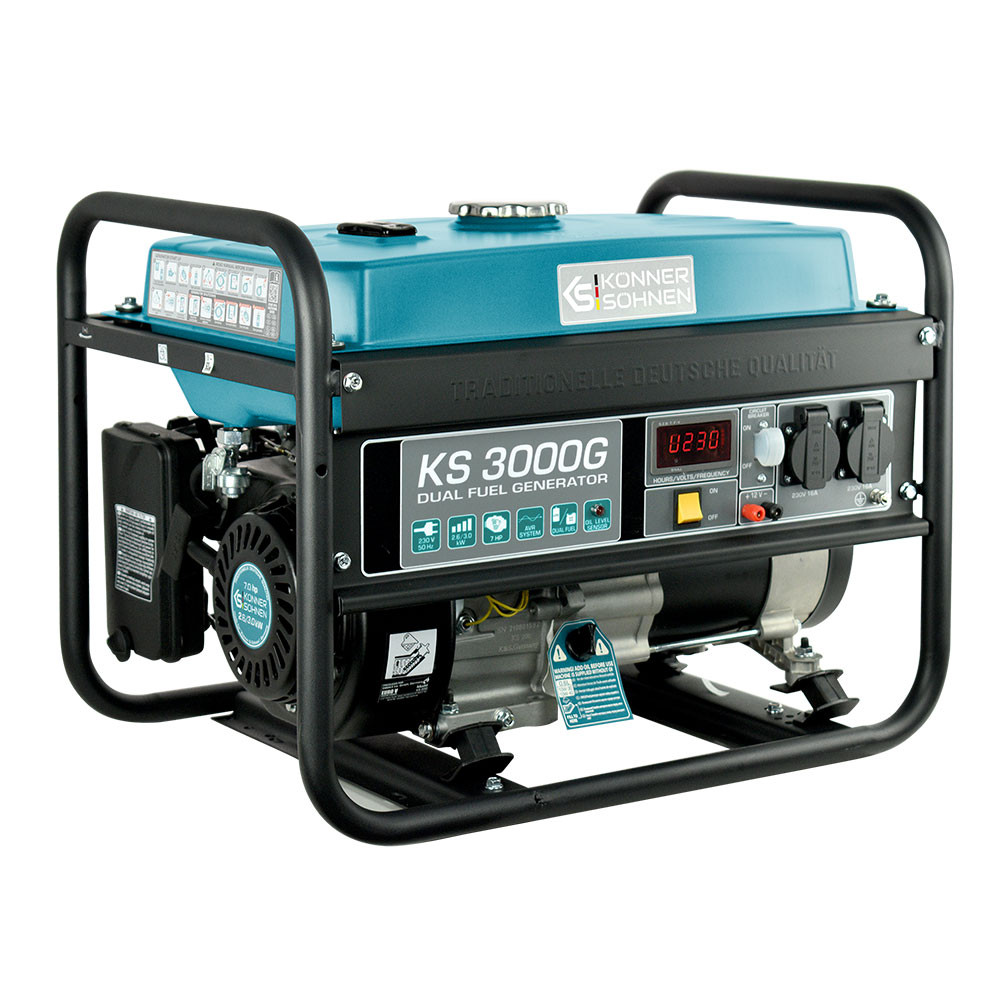 Генератор бензиновий газ/бензин Konner&Sohnen 2.6/3 кВт KS 3000G