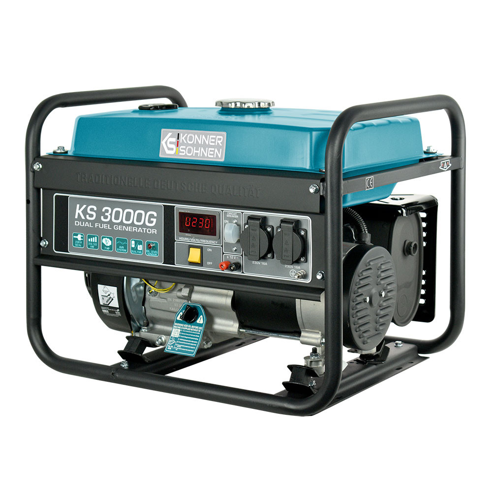 Генератор бензиновий газ/бензин Konner&Sohnen 2.6/3 кВт KS 3000G