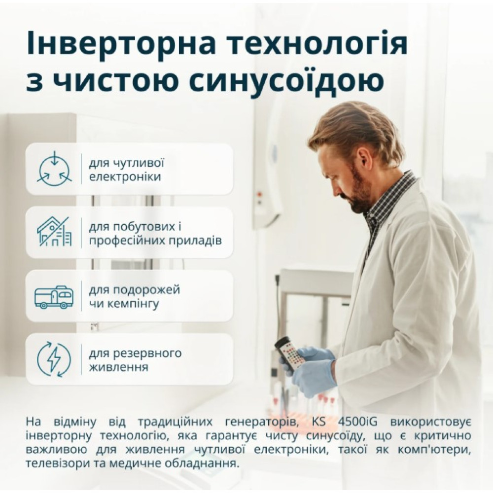 Інверторний генератор газ/бензин Konner&Sohnen 4.2/4.5 кВт KS 4500iG