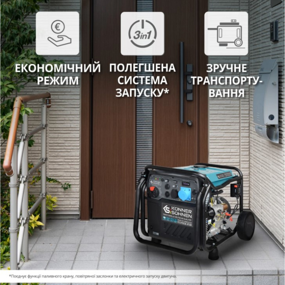 Інверторний генератор Konner&Sohnen 8/8.5 кВт KS 8100iE ATSR