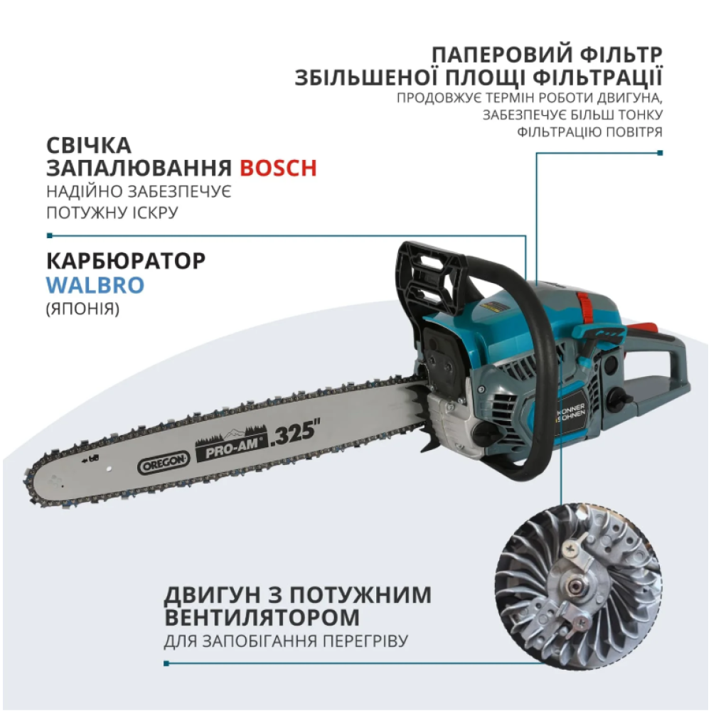 Бензиновая пила Konner&Sohnen  KS CS31G-16-1