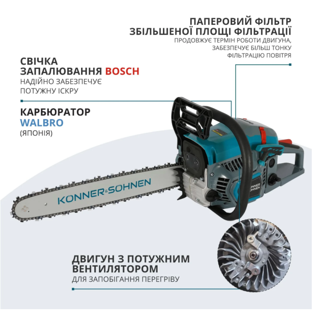 Бензинова пила Konner&Sohnen  KS CS31G-20