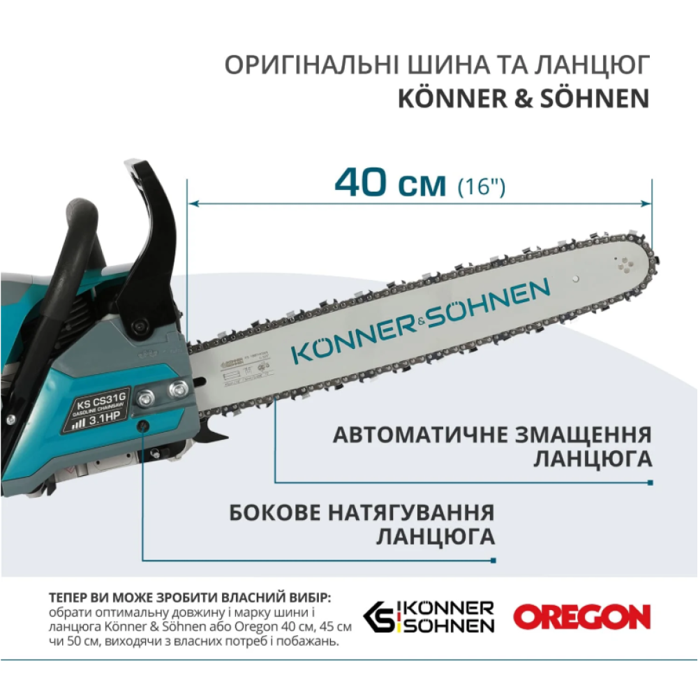 Бензинова пила Konner&Sohnen  KS CS31G-16