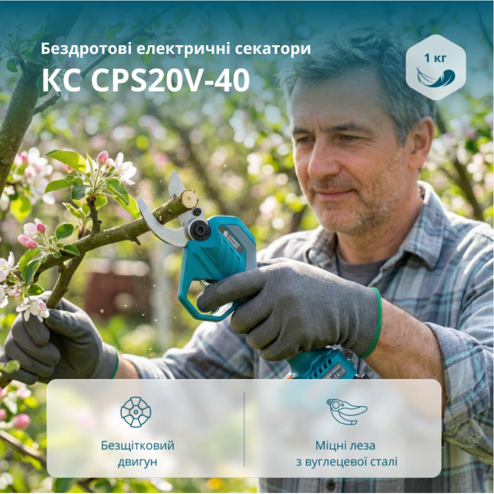 Акумуляторний секатор Konner&Sohnen з АКБ та ЗП KS CPS20V-40 Case