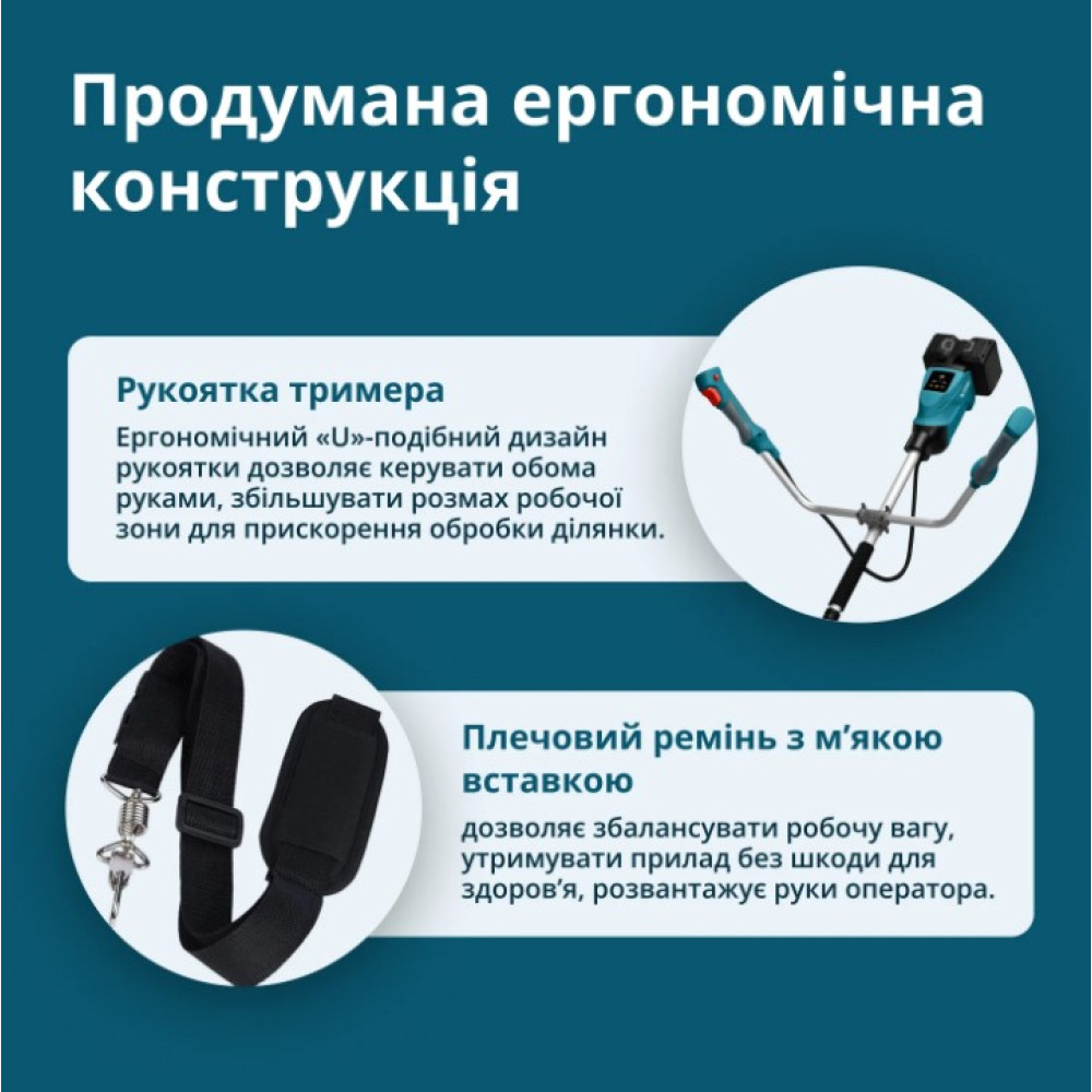 Тример садовий акумуляторний Konner&Sohnen + АКБ 2 × 20V та ЗП KS BCT-40V SET