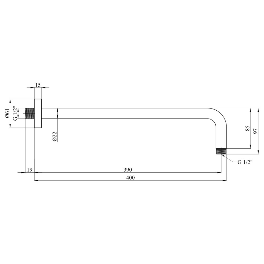 Тримач для душу Kroner Element 2142111401Z-0101 (CV036167)