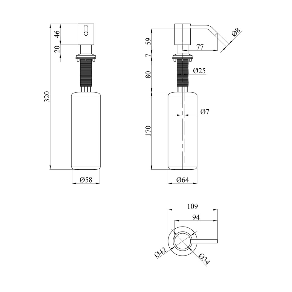 Дозатор для моющего средства Kroner KRP Spender - SCH049 CV030014