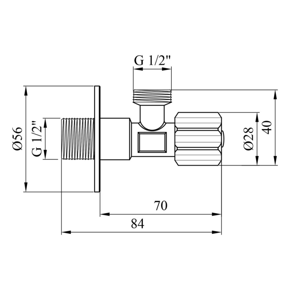 Кран приборный Kroner KRP Eckventil C401 1/2"х1/2" НН (CV027383)