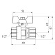 Кран кульовий Kroner 1/2" ВВ PN40 метелик, нікельований (CV033206)