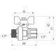 Кран кульовий Kroner 1/2" ВЗ PN40 метелик, нікельований (CV033207)