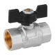 Кран шаровый Kroner 3/4" ВВ PN40 бабочка, никелированная (CV033209)