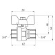 Кран шаровый Kroner 3/4" ВВ PN40 бабочка, никелированная (CV033209)