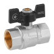 Кран шаровый Kroner 3/4" ВВ PN40 бабочка, никелированная (CV033209)